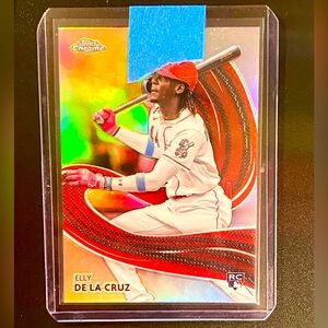 Elly De La Cruz Topps Chrome Strokes Parallel Refractor Rookie Card SP